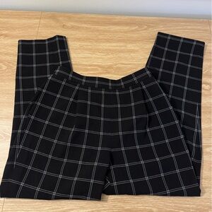 Bar III Black and White Checkered Trousers